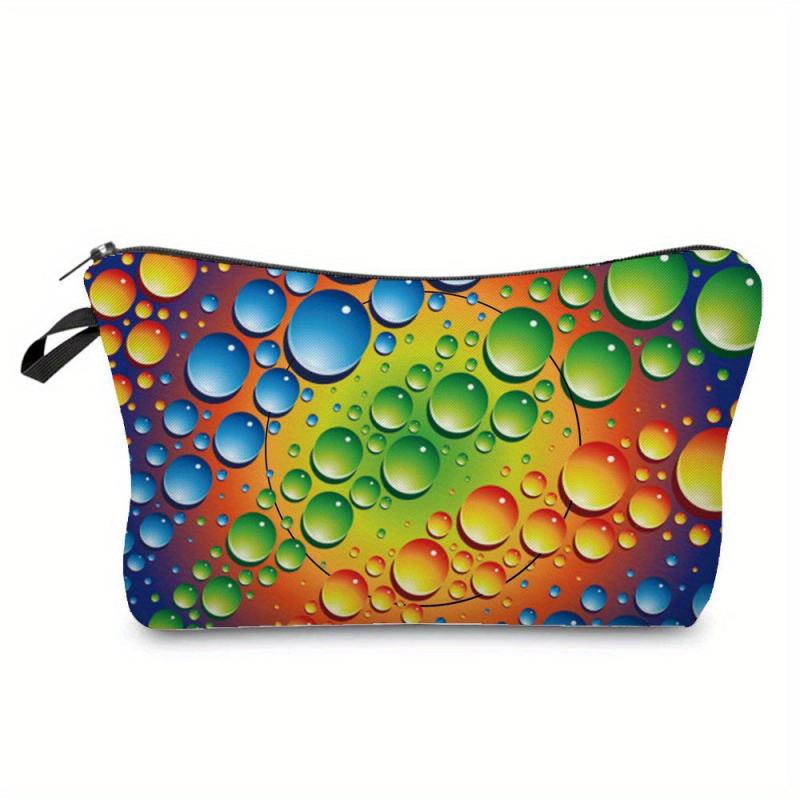 Rainbow Print Cosmetic Bag Foldable Pencil Bag Multifunctional Storage Bag