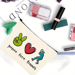 Tennis Element Pattern Cosmetic Bag for Women Men