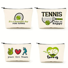 Tennis Element Pattern Cosmetic Bag for Women Men
