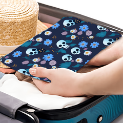 Gothic Floral Skulls Mini Accessory Pouch Cosmetic Bag
