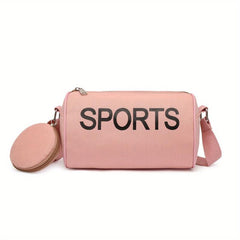 Sports Crossbody Cylinder Bag Canvas Lightweight Shoulder Bag