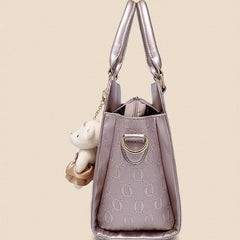 4pcs Set PU Leather Tote Crossbody Clutch Purse Large Capacity Shoulder Bag