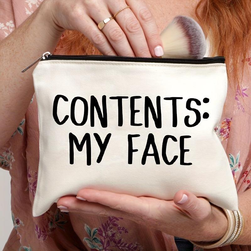 My Face Pattern Cosmetic Bag for Wife, Toiletry Bag for Short Trips