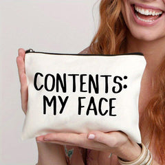 My Face Pattern Cosmetic Bag for Wife, Toiletry Bag for Short Trips