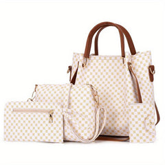 Retro Shoulder Bag Set PU Women's Handbag Stylish Crossbody