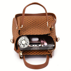 Retro Shoulder Bag Set PU Women's Handbag Stylish Crossbody
