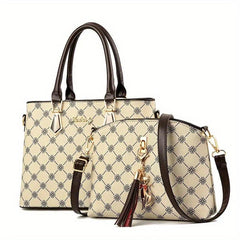 Vintage Pattern Bag Sets Classic Tote Bag With Shoulder Bag For Work
