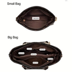 Vintage Pattern Bag Sets Classic Tote Bag With Shoulder Bag For Work