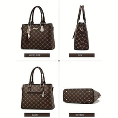 Vintage Pattern Bag Sets Classic Tote Bag With Shoulder Bag For Work