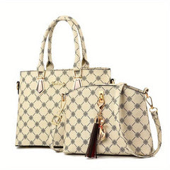 Vintage Pattern Bag Sets Classic Tote Bag With Shoulder Bag For Work