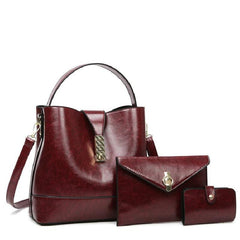 Classic PU Leather Bucket Bag Casual Tote Crossbody & Shoulder Bag