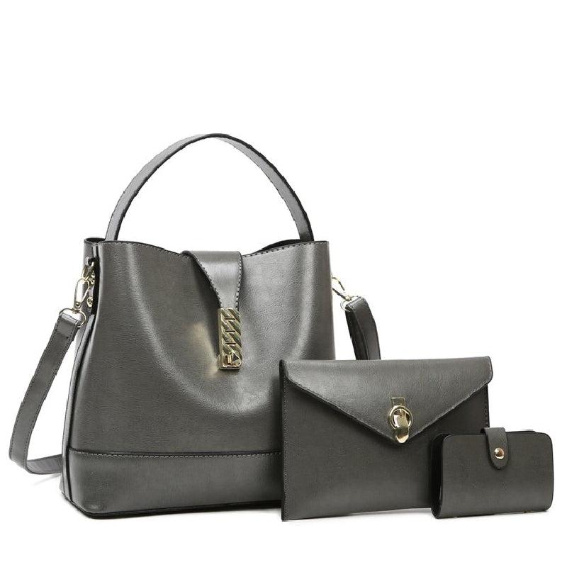 Classic PU Leather Bucket Bag Casual Tote Crossbody & Shoulder Bag