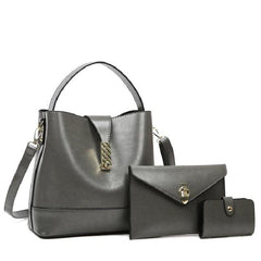 Classic PU Leather Bucket Bag Casual Tote Crossbody & Shoulder Bag