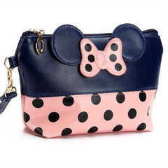 Polka Dot Cosmetic Bag PU Leather Clutch Travel Toiletry Bag