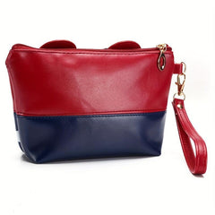 Polka Dot Cosmetic Bag PU Leather Clutch Travel Toiletry Bag