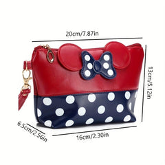 Polka Dot Cosmetic Bag PU Leather Clutch Travel Toiletry Bag