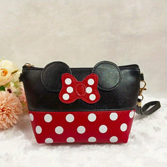 Polka Dot Cosmetic Bag PU Leather Clutch Travel Toiletry Bag