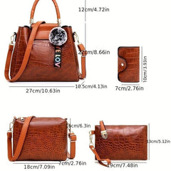 4 Pcs Classic Bag Sets with Crossbody Bag & Clutch Wallet
