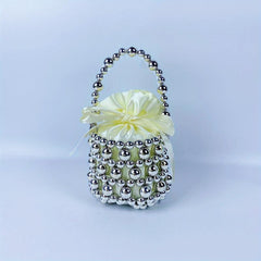Colorful Beaded Drawstring Bucket Bag & Coin Purse