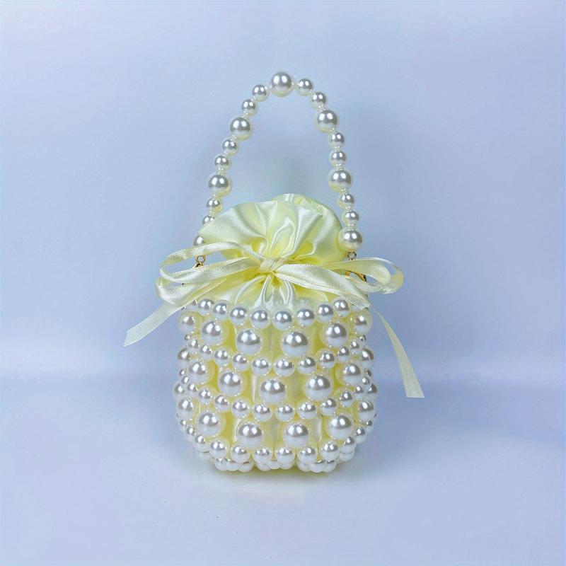 Colorful Beaded Drawstring Bucket Bag & Coin Purse