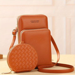 Women's Zipper Shoulder Bag with Coin Purse