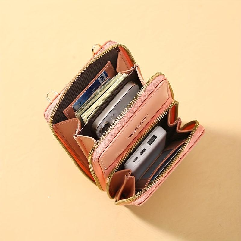 Women's Zipper Shoulder Bag with Coin Purse