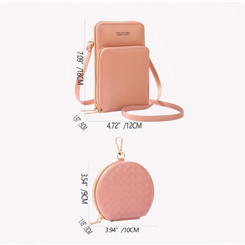 Women's Zipper Shoulder Bag with Coin Purse