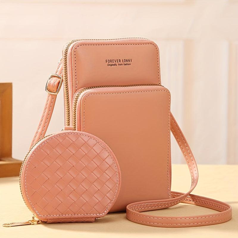 Women's Zipper Shoulder Bag with Coin Purse