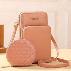 Women's Zipper Shoulder Bag with Coin Purse