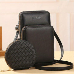 Women's Zipper Shoulder Bag with Coin Purse