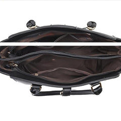 3 Pcs Solid Bag Sets Tote Satchel Clutch For Work