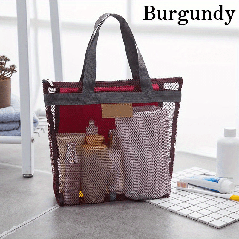 Transparent Mesh Bag Storage Bag Portable Travel Beach Bag Outdoor Wash Bag