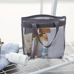 Transparent Mesh Bag Storage Bag Portable Travel Beach Bag Outdoor Wash Bag