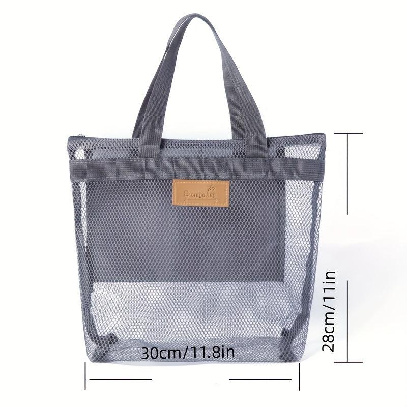 Transparent Mesh Bag Storage Bag Portable Travel Beach Bag Outdoor Wash Bag