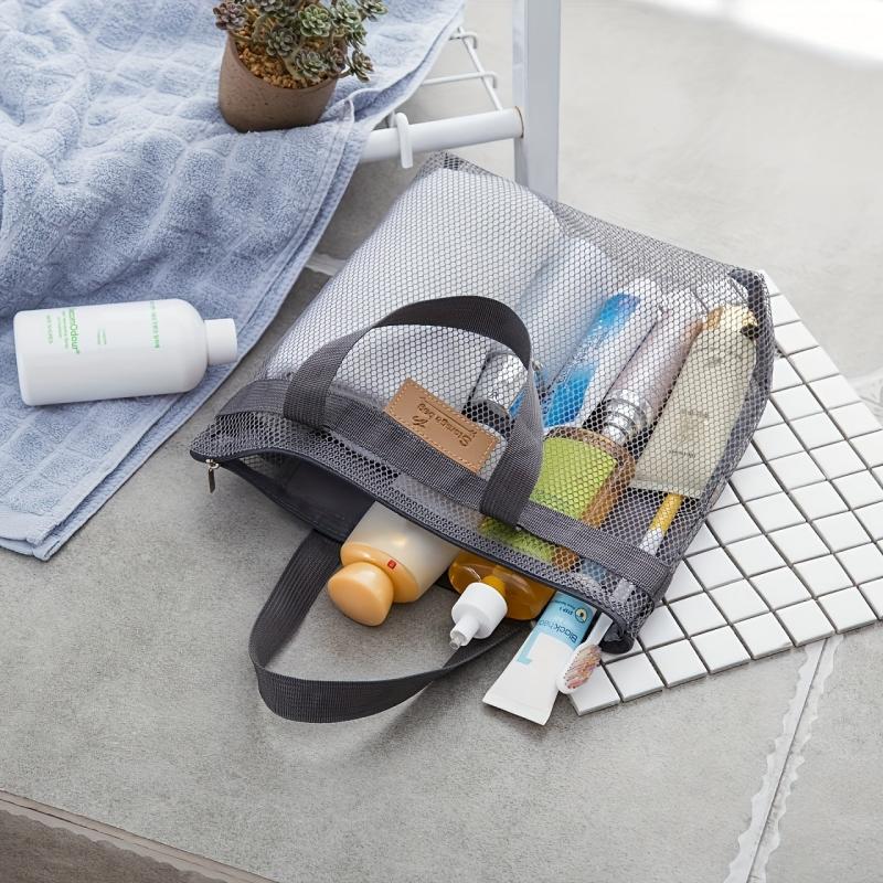 Transparent Mesh Bag Storage Bag Portable Travel Beach Bag Outdoor Wash Bag