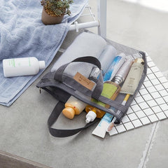 Transparent Mesh Bag Storage Bag Portable Travel Beach Bag Outdoor Wash Bag
