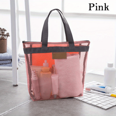 Transparent Mesh Bag Storage Bag Portable Travel Beach Bag Outdoor Wash Bag