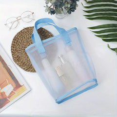Transparent Mesh Makeup Storage Bag for Travel Toiletries