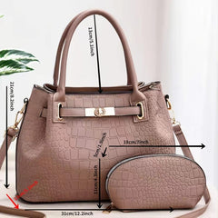 Double Handle Handbag Set Crossbody Bag With Coin Purse