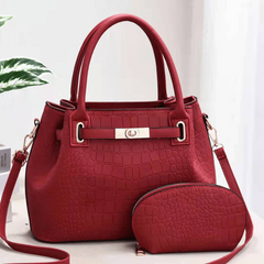 Double Handle Handbag Set Crossbody Bag With Coin Purse