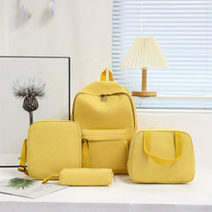 4pcs Large Capacity Backpack Tote Bag Pencil Case Set Lightweight School Travel