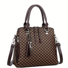 Vintage Tote Bag Crossbody Bag Set PU Leather Shoulder Bag