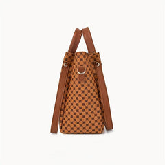 4pcs Vintage Tote Bag Shoulder Bag Set PU Leather Textured Commuter Bag