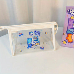 PVC Transparent Pencil Case Pen Bag Waterproof Cosmetic Bag Cartoon Storage