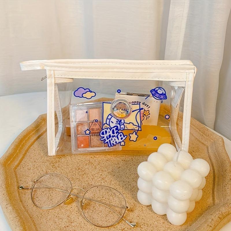 PVC Transparent Pencil Case Pen Bag Waterproof Cosmetic Bag Cartoon Storage
