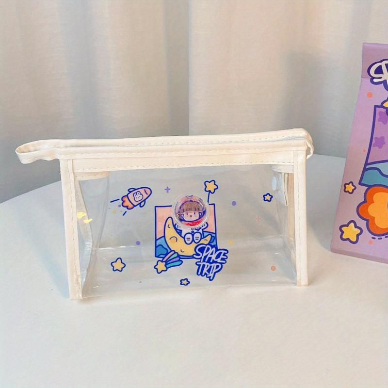 PVC Transparent Pencil Case Pen Bag Waterproof Cosmetic Bag Cartoon Storage
