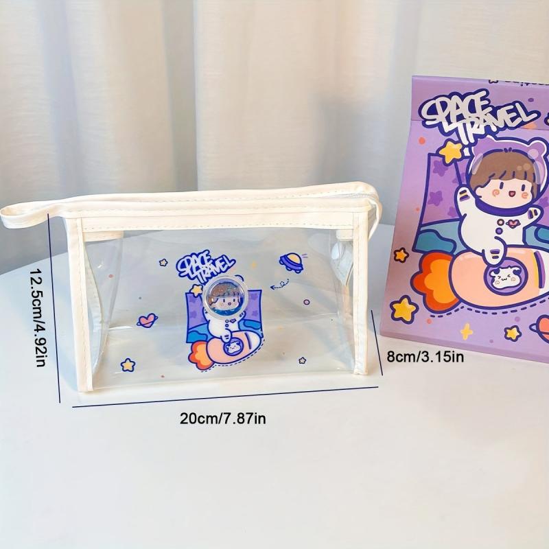 PVC Transparent Pencil Case Pen Bag Waterproof Cosmetic Bag Cartoon Storage