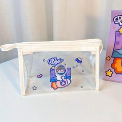 PVC Transparent Pencil Case Pen Bag Waterproof Cosmetic Bag Cartoon Storage