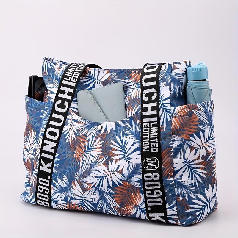 Floral Print Tote Bag Large Capacity Shoulder Bag Women's Stylish