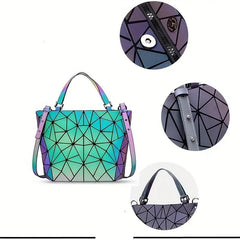 Geometric Luminous Handbag Reflective Tote Women's Crossbody Bag